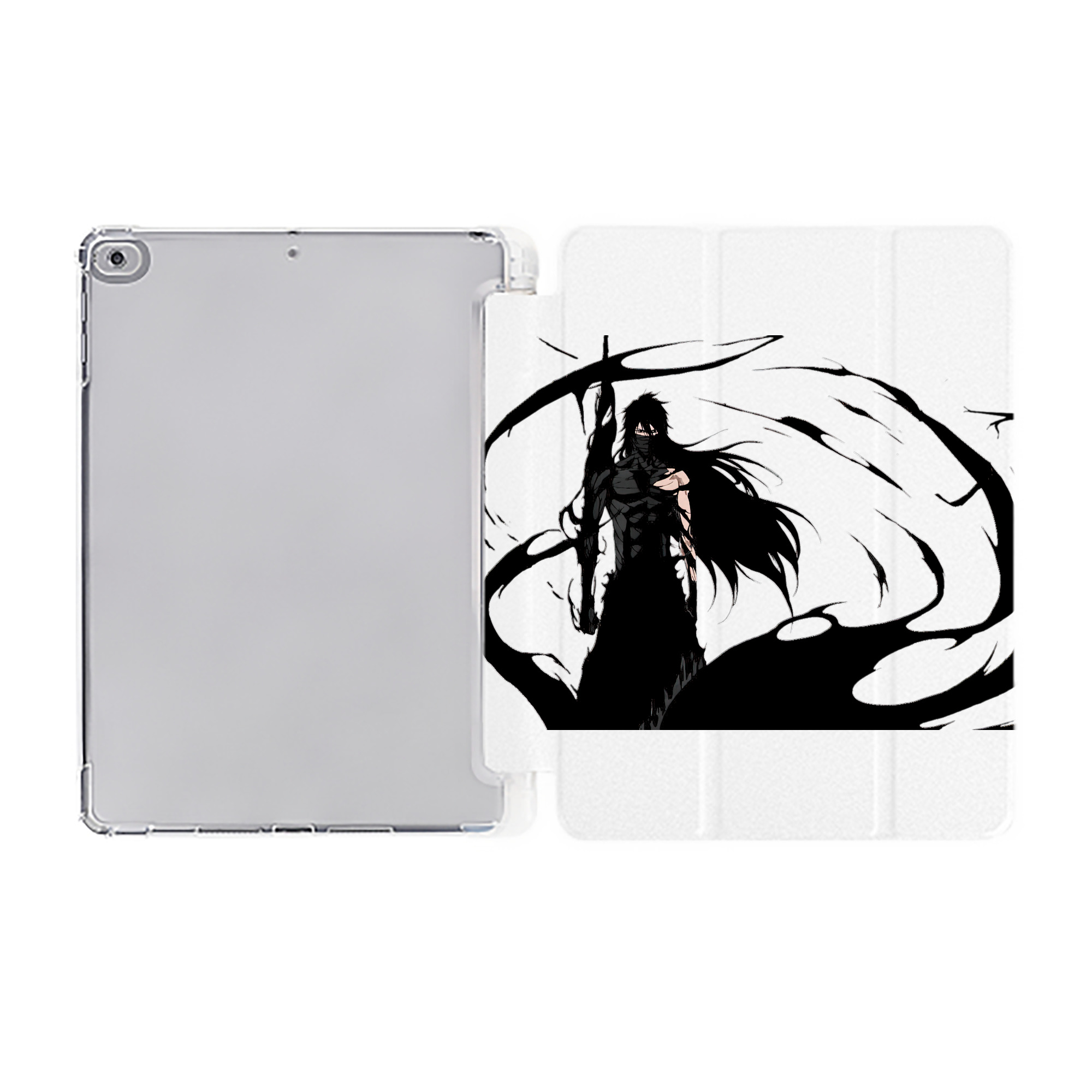 （画像用） ブリーチ 黒崎一護（くろさき いちご）BLEACH Kurosaki Ichigo IPad ケース ペン収納付き 三つ折りスタンド PUレザー×シリコン 対応機種9.5/10.5/10.9インチ